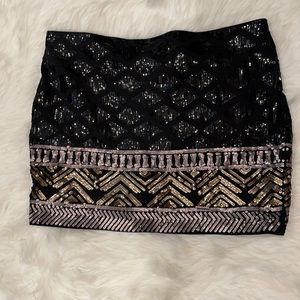 Sequined mini skirt